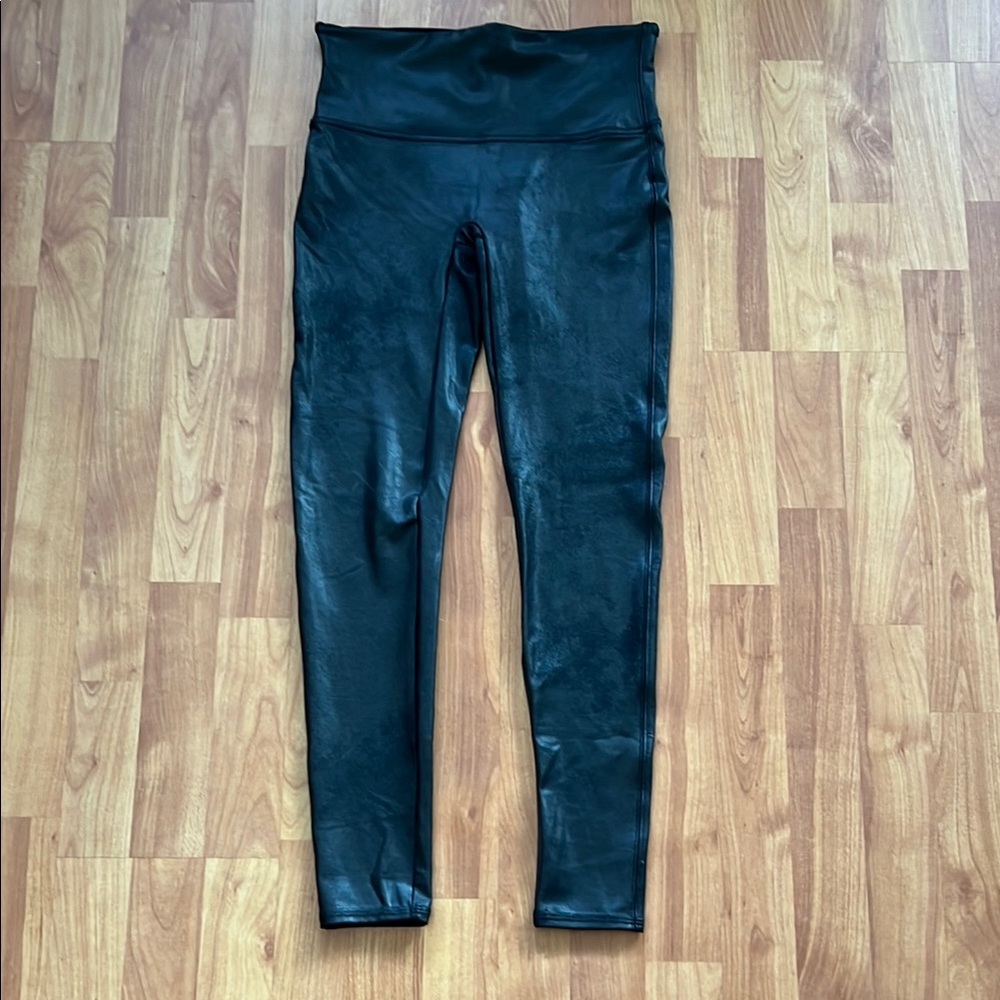 Spanx Black Coated Leggings
